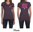 Ladies Shirt Pink Ribbon Save a Life Front & Back Print V-neck Tee