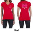Ladies Shirt Pink Ribbon Save a Life Front & Back Print V-neck Tee