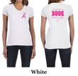 Ladies Shirt Pink Ribbon Save a Life Front & Back Print V-neck Tee