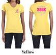 Ladies Shirt Pink Ribbon Save a Life Front & Back Print V-neck Tee