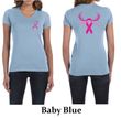 Ladies Shirt Pink Ribbon Save a Rack Front & Back Print V-neck Tee