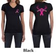 Ladies Shirt Pink Ribbon Save a Rack Front & Back Print V-neck Tee