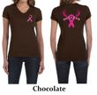 Ladies Shirt Pink Ribbon Save a Rack Front & Back Print V-neck Tee