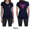 Ladies Shirt Pink Ribbon Save a Rack Front & Back Print V-neck Tee