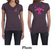 Ladies Shirt Pink Ribbon Save a Rack Front & Back Print V-neck Tee