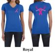 Ladies Shirt Pink Ribbon Save a Rack Front & Back Print V-neck Tee