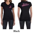 Ladies Shirt Pink Ribbon Save the Boobies Front & Back V-neck Tee
