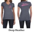 Ladies Shirt Pink Ribbon Save the Boobies Front & Back V-neck Tee