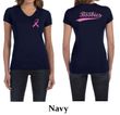 Ladies Shirt Pink Ribbon Save the Boobies Front & Back V-neck Tee