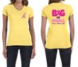 Ladies Shirt Pink Ribbon Save Them All Front & Back Print V-neck Tee
