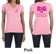 Ladies Shirt Pink Ribbon Save Them All Front & Back Print V-neck Tee