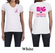 Ladies Shirt Pink Ribbon Save Them All Front & Back Print V-neck Tee