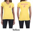 Ladies Shirt Pink Ribbon Survivor Front & Back Print V-neck T-Shirt