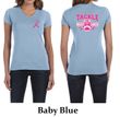 Ladies Shirt Pink Ribbon Tackle Cancer Front & Back Print V-neck Tee
