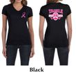 Ladies Shirt Pink Ribbon Tackle Cancer Front & Back Print V-neck Tee