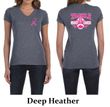 Ladies Shirt Pink Ribbon Tackle Cancer Front & Back Print V-neck Tee
