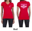 Ladies Shirt Pink Ribbon Tackle Cancer Front & Back Print V-neck Tee