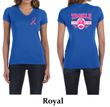 Ladies Shirt Pink Ribbon Tackle Cancer Front & Back Print V-neck Tee