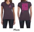 Ladies Shirt Pink Ribbon Tough Guys Front & Back Print V-neck Tee