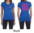 Ladies Shirt Pink Ribbon Tough Guys Front & Back Print V-neck Tee