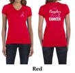 Ladies Shirt Pink Ribbon Tougher Front & Back Print V-neck Tee T-Shirt