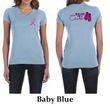 Ladies Shirt Pink Ribbon Walkin For a Cure Front & Back V-neck Tee