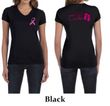 Ladies Shirt Pink Ribbon Walkin For a Cure Front & Back V-neck Tee