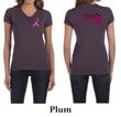 Ladies Shirt Pink Ribbon Walkin For a Cure Front & Back V-neck Tee