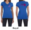 Ladies Shirt Pink Ribbon Walkin For a Cure Front & Back V-neck Tee