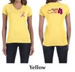 Ladies Shirt Pink Ribbon Walkin For a Cure Front & Back V-neck Tee