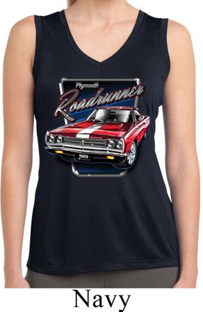 Ladies Shirt Plymouth Roadrunner Sleeveless Moisture Wicking Tee