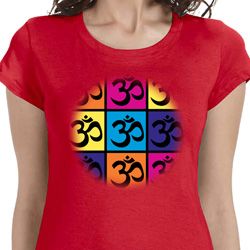 Ladies Shirt Pop Art Om Longer Length Tee T-Shirt