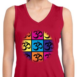 Ladies Shirt Pop Art Om Sleeveless Moisture Wicking Tee