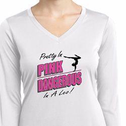 Ladies Shirt Pretty in Pink Dry Wicking Long Sleeve Tee T-Shirt