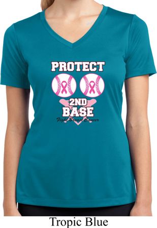 Ladies Shirt Protect 2nd Base Moisture Wicking V-neck Tee T-Shirt