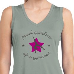 Ladies Shirt Proud Grandma Sleeveless Moisture Wicking Tee T-Shirt Ladies Shirt Proud Grandma Sleeveless Moisture Wicking Tee T-Shirt