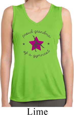 Ladies Shirt Proud Grandma Sleeveless Moisture Wicking Tee T-Shirt