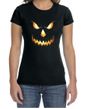 Ladies Shirt Pumpkin Head Crewneck Tee T-Shirt