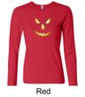 Ladies Shirt Pumpkin Head Long Sleeve Tee T-Shirt