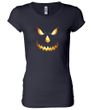 Ladies Shirt Pumpkin Head Longer Length Tee T-Shirt