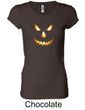 Ladies Shirt Pumpkin Head Longer Length Tee T-Shirt