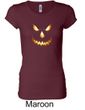 Ladies Shirt Pumpkin Head Longer Length Tee T-Shirt