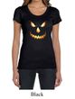 Ladies Shirt Pumpkin Head Scoop Neck Tee T-Shirt