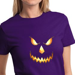 Ladies Shirt Pumpkin Head Tee T-Shirt