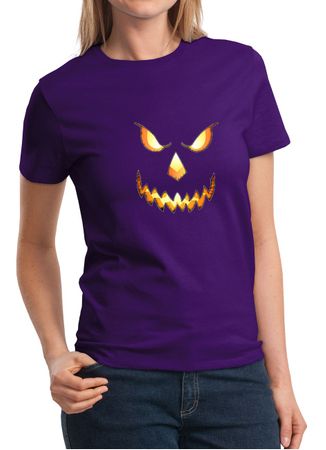 Ladies Shirt Pumpkin Head Tee T-Shirt