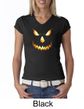 Ladies Shirt Pumpkin Head V-neck Tee T-Shirt