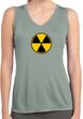 Ladies Shirt Radiation Symbol Sleeveless Moisture Wicking Tee