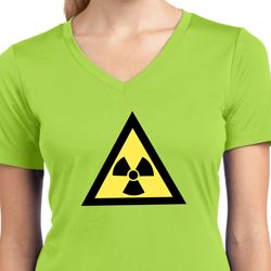Ladies Shirt Radioactive Triangle Moisture Wicking V-neck T-Shirt Ladies Shirt Radioactive Triangle Moisture Wicking V-neck T-Shirt