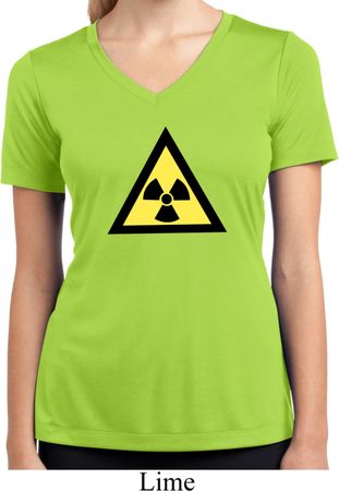 Ladies Shirt Radioactive Triangle Moisture Wicking V-neck T-Shirt