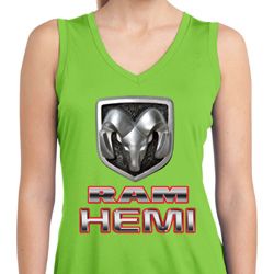 Ladies Shirt Ram Hemi Logo Sleeveless Moisture Wicking Tee T-Shirt Ladies Shirt Ram Hemi Logo Sleeveless Moisture Wicking Tee T-Shirt